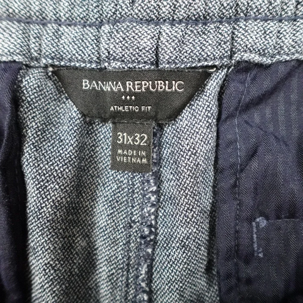 Banana Republic Pants Mens 31x32 (Actual 30x28) Blue Athletic Linen Preppy Navy